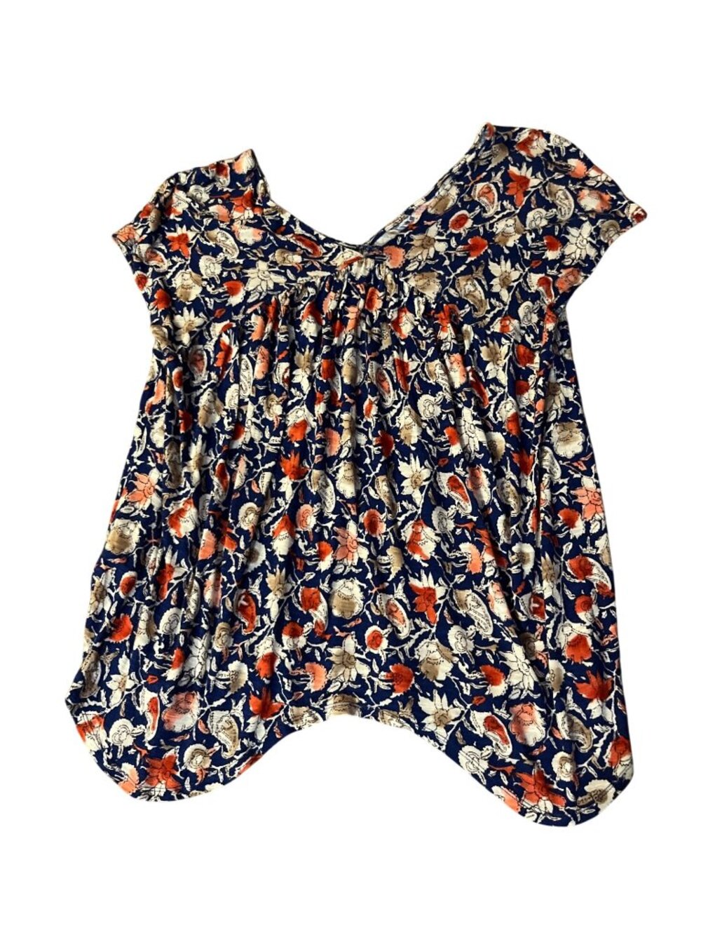 Lucky Brand Womens L Floral V Neck Boho Blouse Soft Lightweight Used - Picture 4 of 14